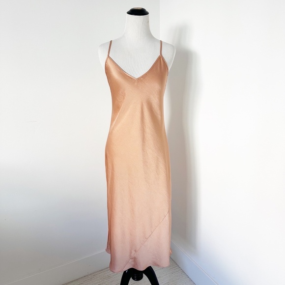 WILFRED Only Slip Satin Dress Women’s S Peach Midi Wedding Guest Romantic Fairy - Picture 1 of 10
